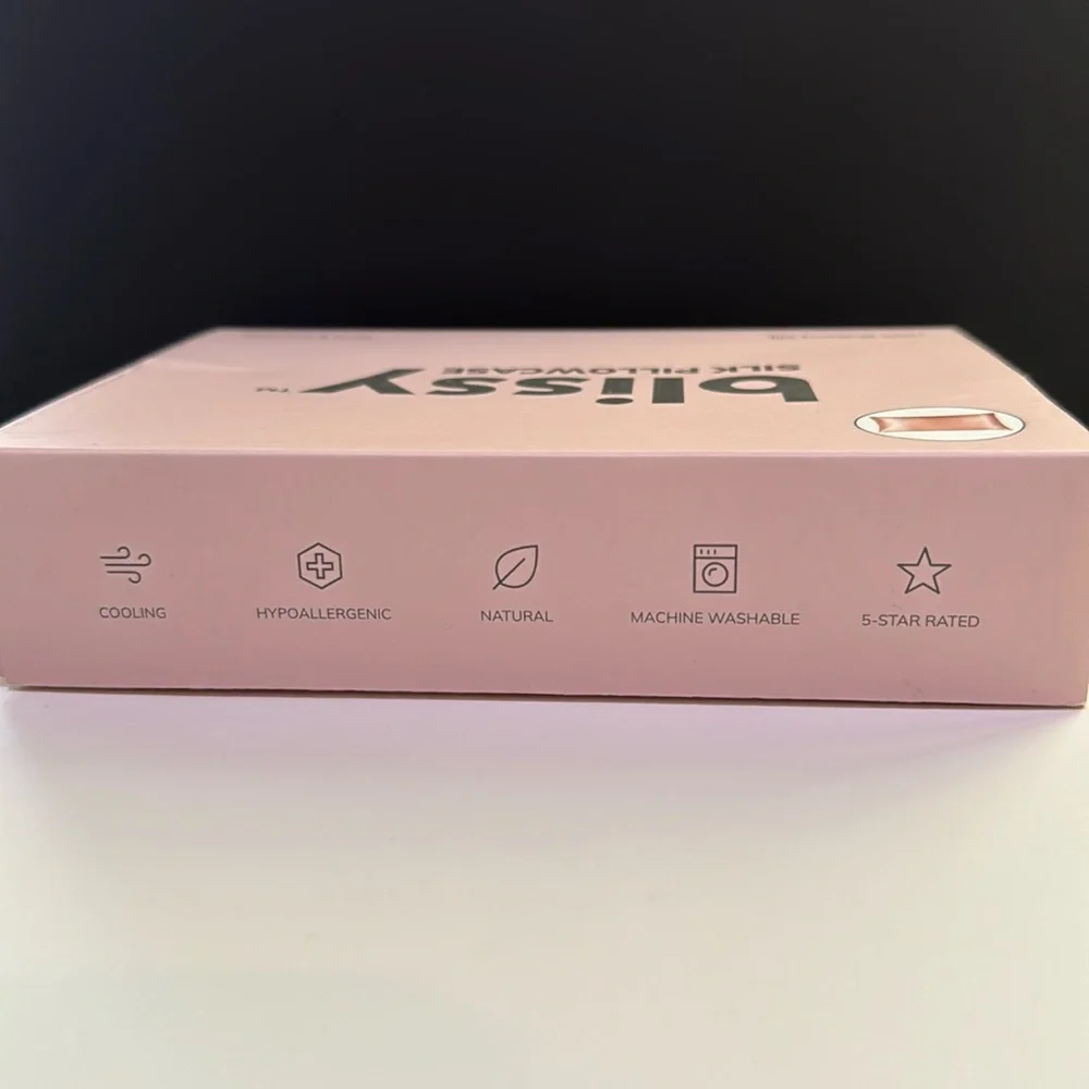 BLISSY SILK PILLOWCASE STANDARD SIZE (20”x26”) in ROSE PINK NEW IN SLIPCASE! - Picture 10 of 12